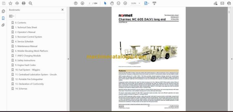 Normet Charmec MC605 DA(V) Long End Technical Information (5F7F440_1000)