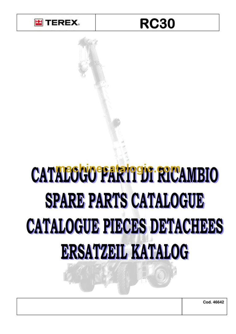 Terex RC30-1 Rough Terrain Crane Parts Catalog