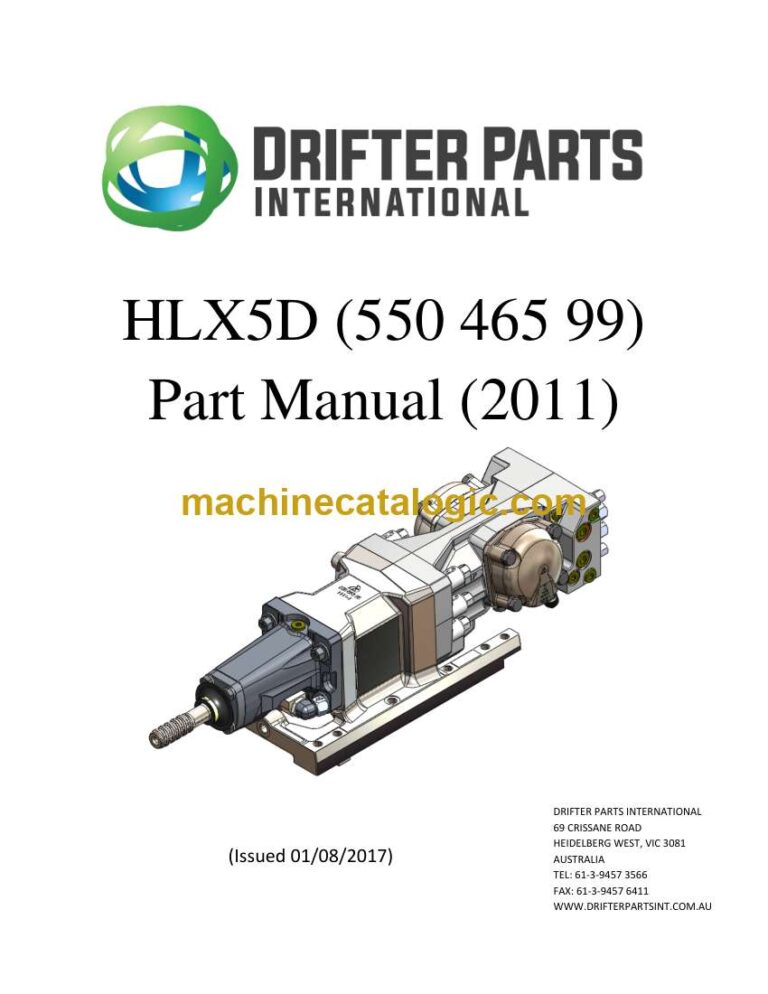 Drifter RDSA HLX5D Drill Parts Manual (550 465 99)