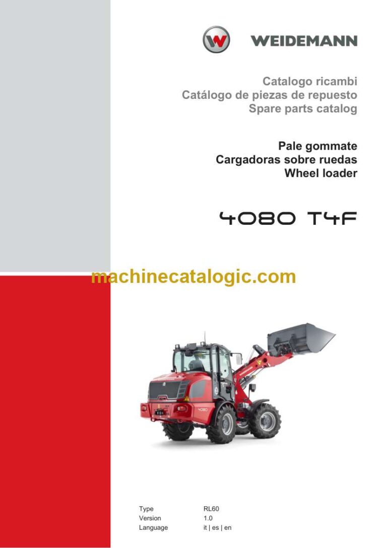 Weidemann 4080 T4F Wheel Loader Spare Parts Catalog