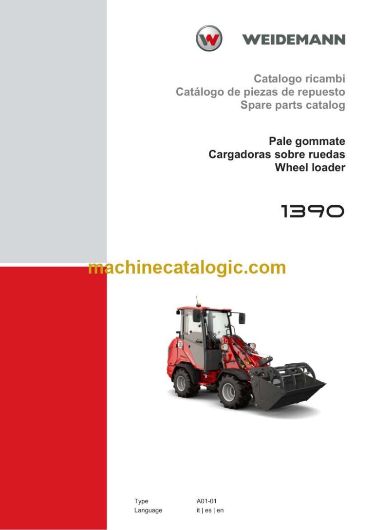 Weidemann 1390 Wheel Loader Spare Parts Catalog