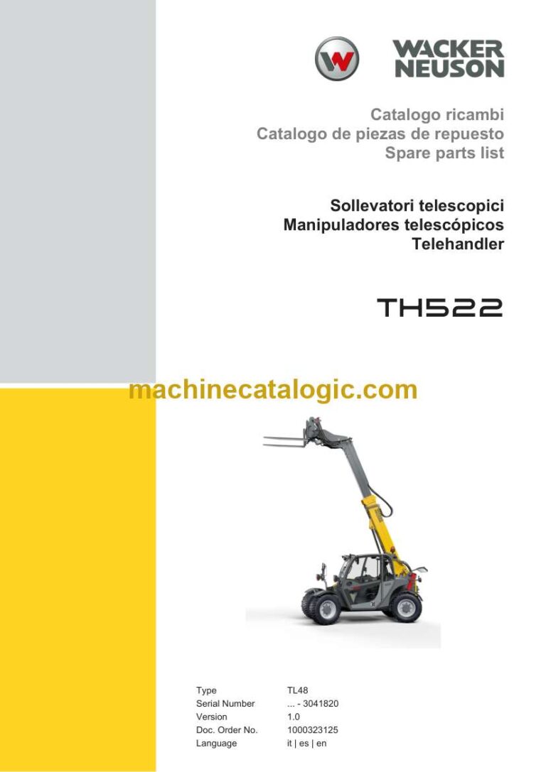 Weidemann TH522 Telehandler Spare Parts Catalog