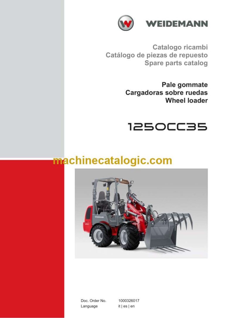 Weidemann 1250CC35 Wheel Loader Spare Parts Catalog