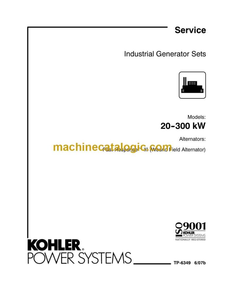 Kohler 20-300 kW Industrial Generator Sets Service Manual (tp6349)