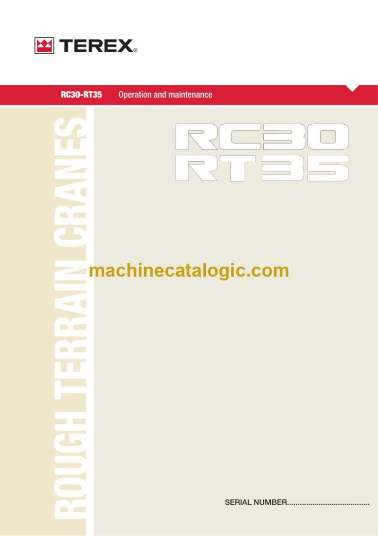 Terex RC30, RT35 Rough Terrain Cranes Operation and Maintenance Manual