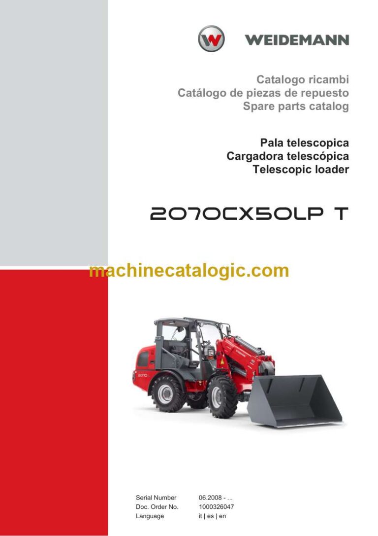 Weidemann 2070CX50LP T Telescopic Loader Spare Parts Catalog