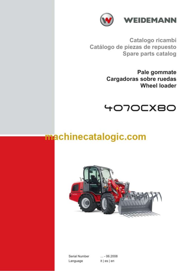 Weidemann 4070CX80 Wheel Loader Spare Parts Catalog