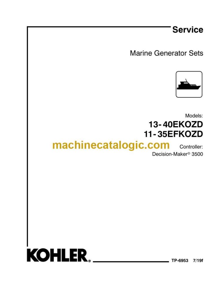 Kohler 13-40EKOZD, 11-35EFKOZD Marine Service Manual (tp6953)