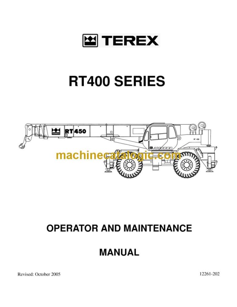 Terex RT400 Series Rough Terrain Crane Operator and Maintenance Manual (12261-202)