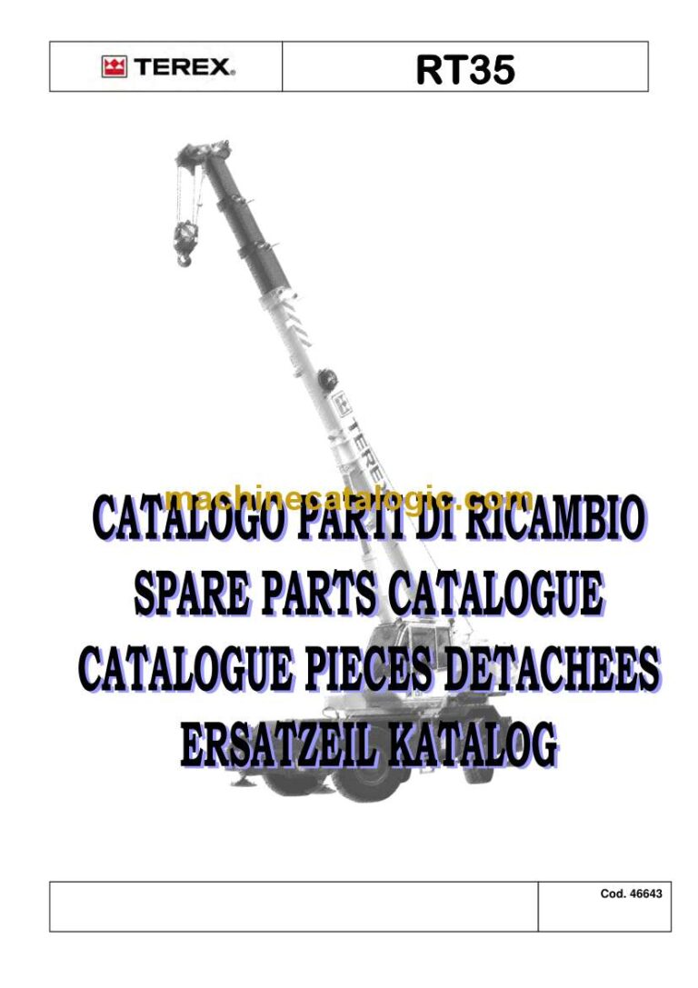 Terex RT35 Rough Terrain Crane Parts Catalog