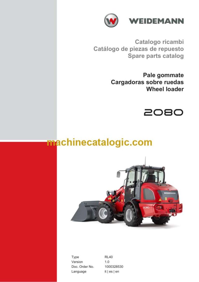 Weidemann 2080 Wheel Loader Spare Parts Catalog