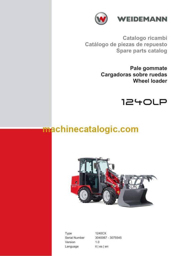 Weidemann 1240LP Wheel Loader Spare Parts Catalog