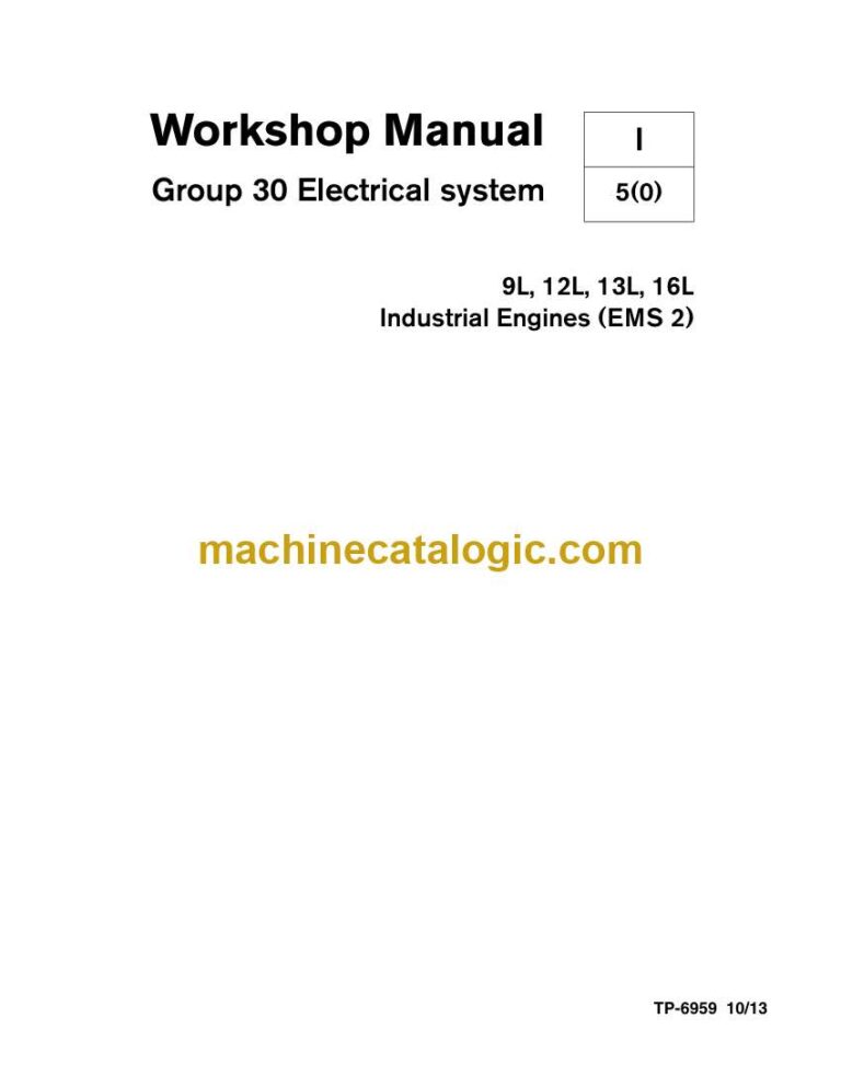 Kohler 9L, 12L, 13L, 16L Industrial Engines (EMS-2) Workshop Manual (tp6959)