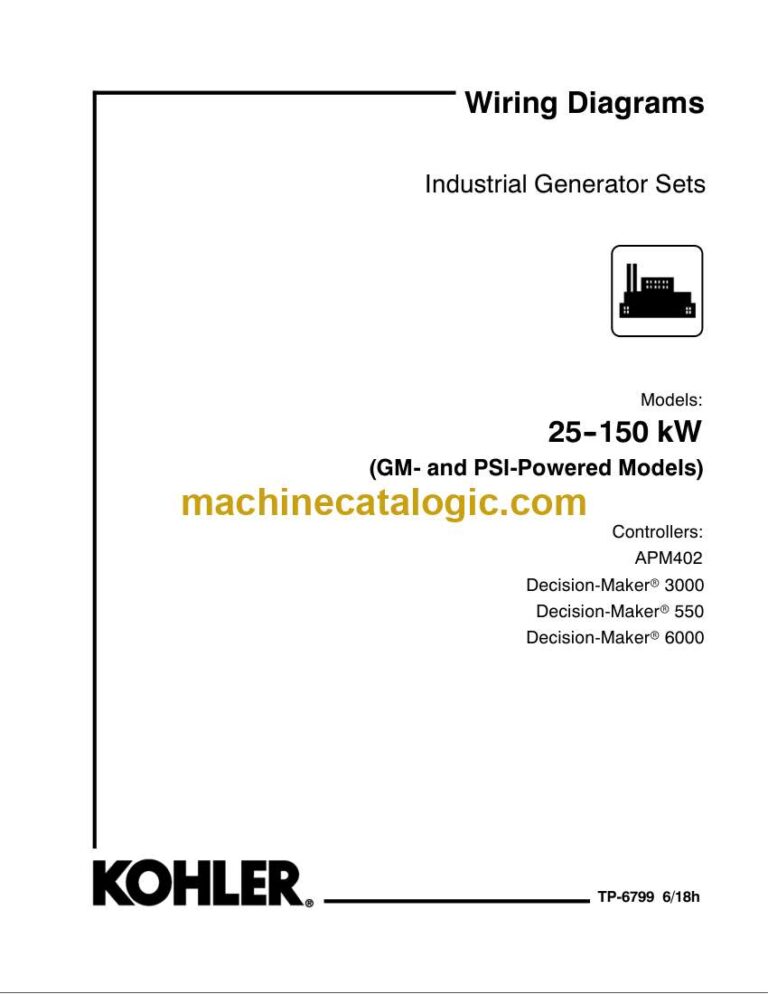 Kohler 25-150 kW GM and PSI Models Industrial Generator Sets Wiring Diagrams (tp6799)