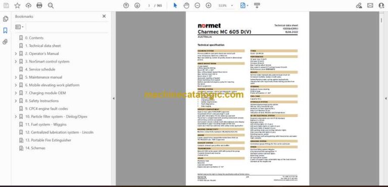 Normet Charmec MC605 D(V) Technical Information (5F8C6D5_1000)