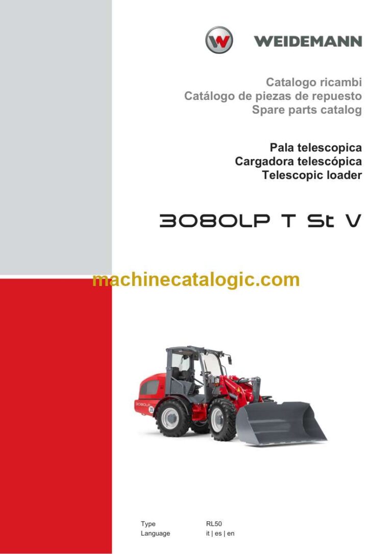 Weidemann 3080LP T St V Telescopic Loader Spare Parts Catalog