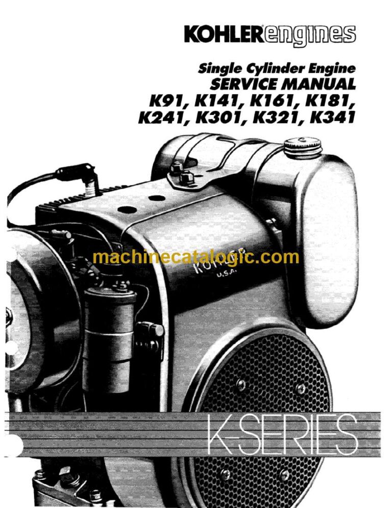 Kohler K91, K141, K161, K181, K241, K301, K321, K341 Single Cyliner Engine Service Manual (tp2379)