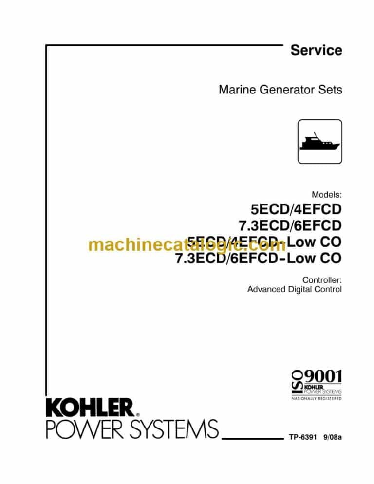 Kohler 5ECD, 4EFCD, 7.3ECD, 6EFCD, 5ECD, 4EFCD-Low CO, 7.3ECD, 6EFCD-Low CO Marine Service Manual (tp6391)