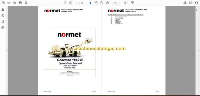 Normet Charmec 1610B Parts Manual (100024507) (#999)