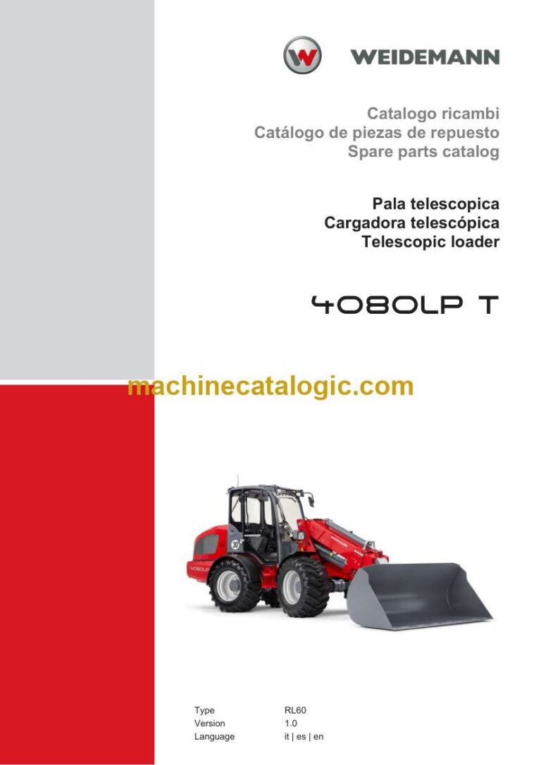 Weidemann 4080LP T Telescopic Loader Spare Parts Catalog