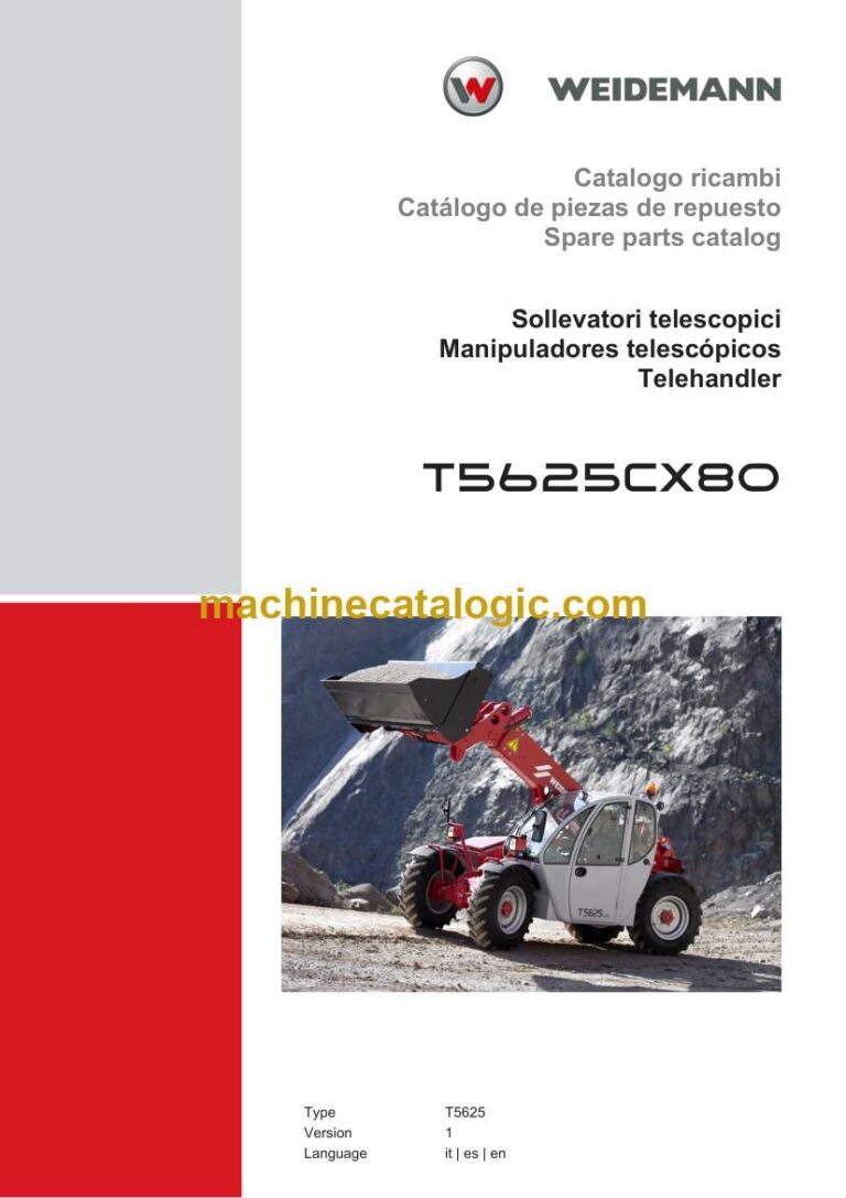 Weidemann T5625CX80 Telehandler Spare Parts Catalog