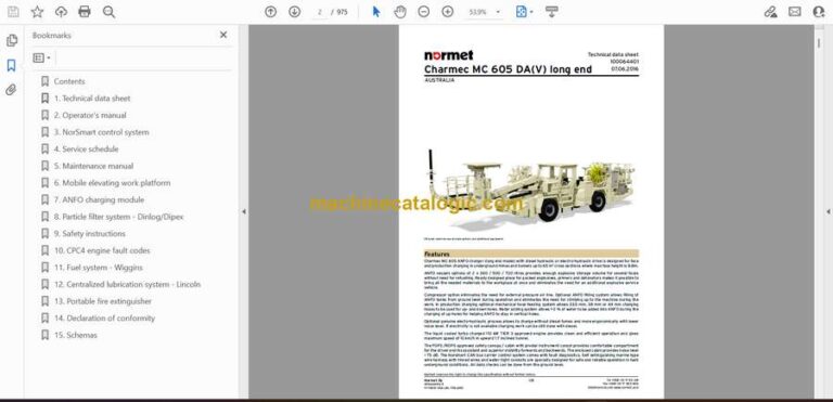 Normet Charmec MC605 DA(V) Long End Technical Information (5F84D91_1000)