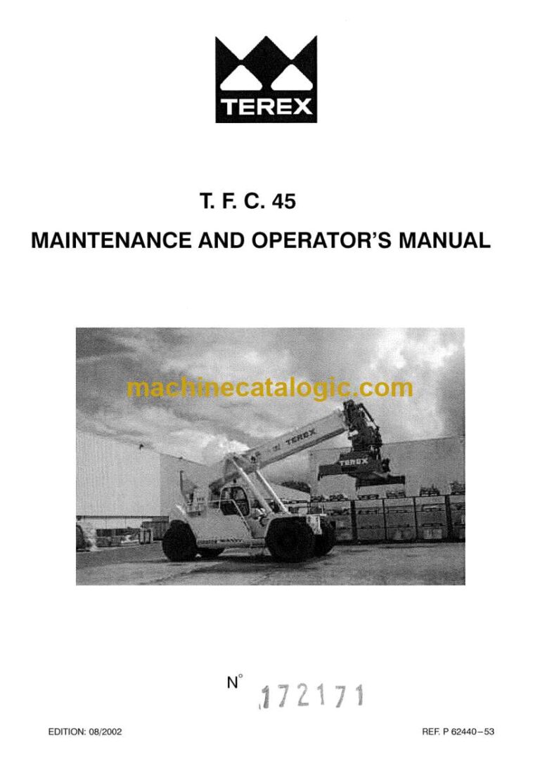 Terex TCF45 Reach Stacker Operator and Maintenance Manual