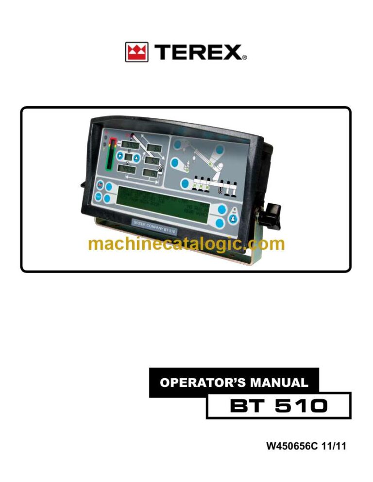 Terex BT510 Truck Crane Operators Manual