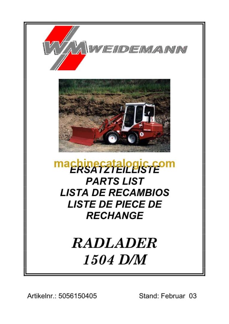 Weidemann 1504 D/M Radlader Parts Catalog