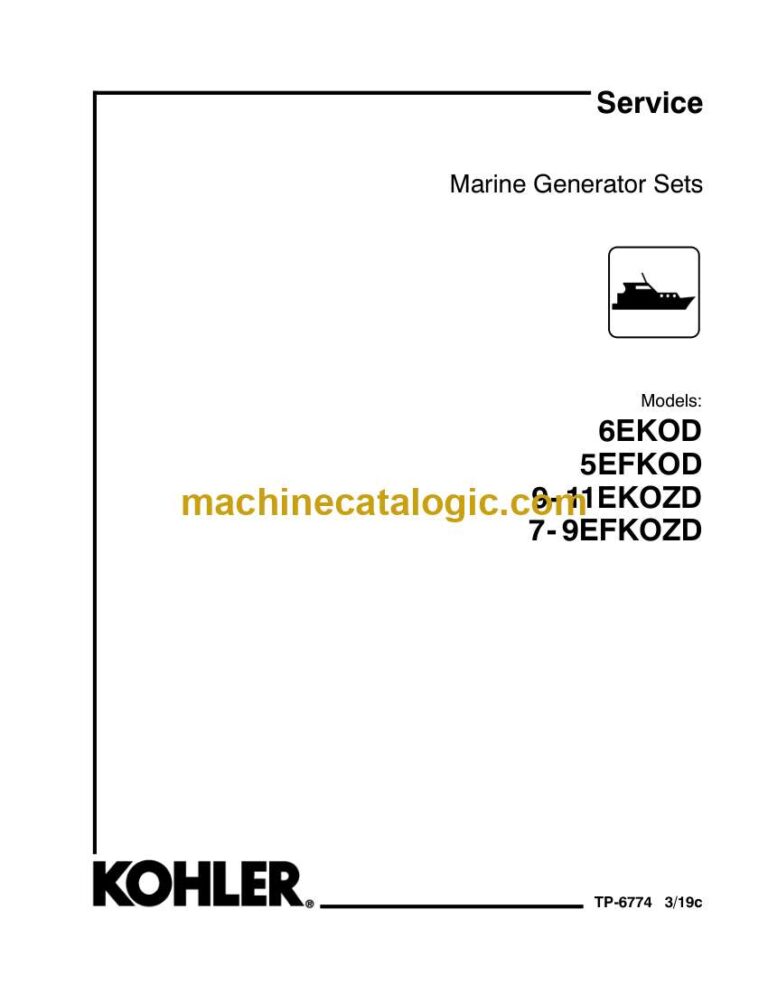 Kohler 6EKOD, 5EFKOD, 9-11EKOZD, 7-9EFKOZD Marine Service Manual (tp6774)