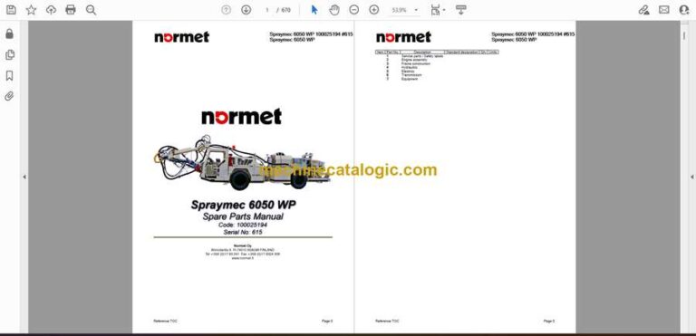 Normet Spraymec 6050 WP Parts Manual (100025194) (#615)