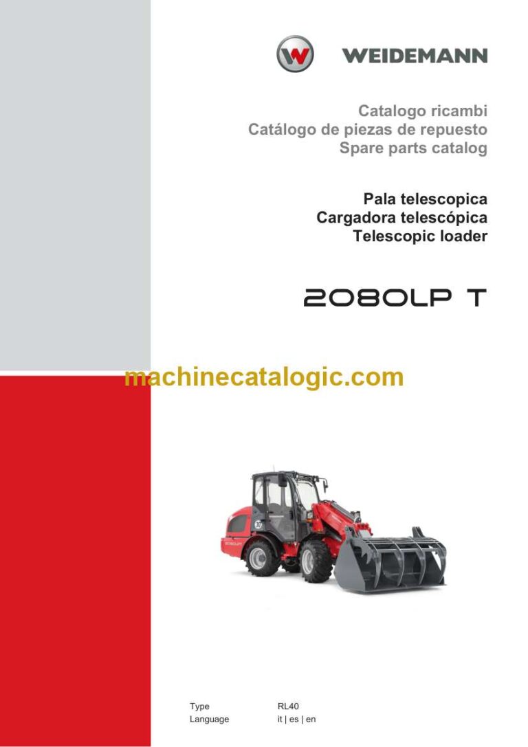 Weidemann 2080LP T Telescopic Loader Spare Parts Catalog