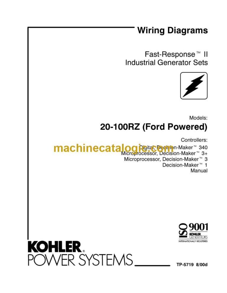 Kohler 20-100RZ Ford Fast-Response2 Industrial Generator Sets Wiring Diagrams (tp5719)