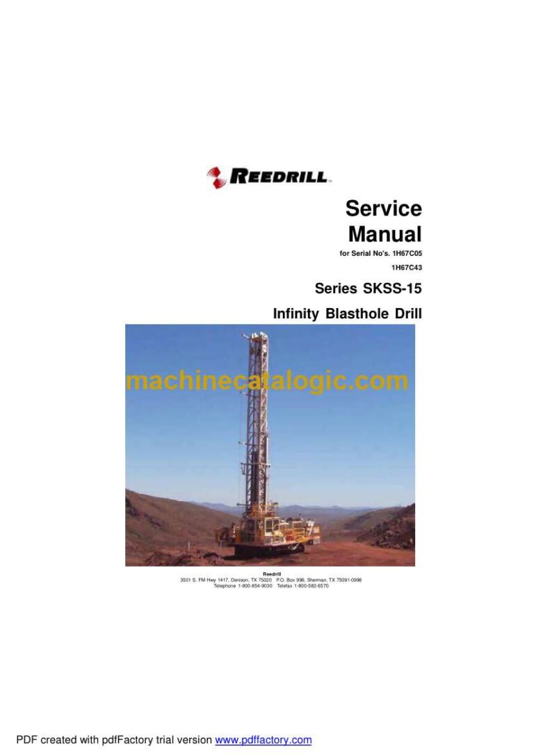 Terex SKSS-15 Series Infinity Blasthole Drill Service Manual (1H67C05, 1H67C43)