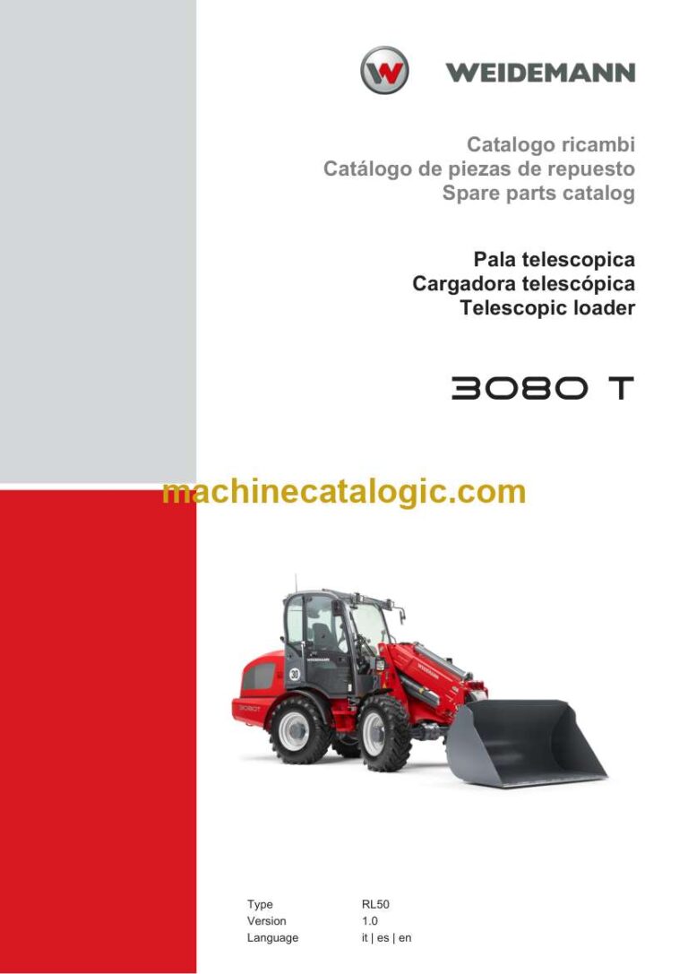 Weidemann 3080 T Telescopic Loader Spare Parts Catalog