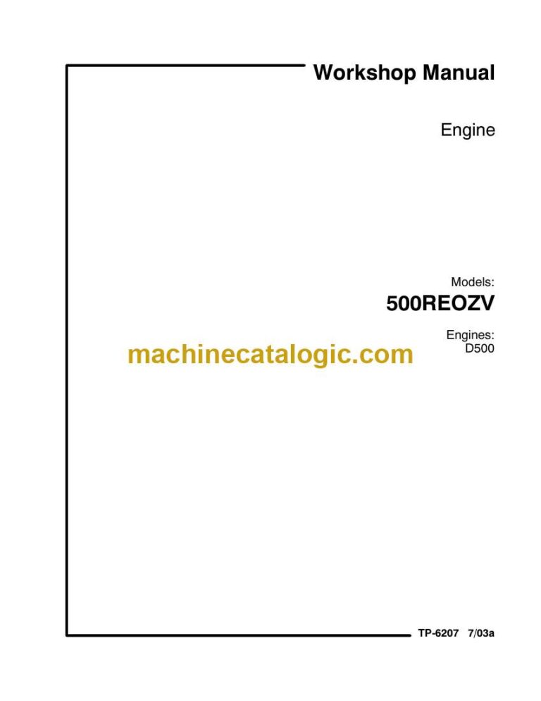 Kohler 500REOZV Engine Workshop Manual (tp6207)