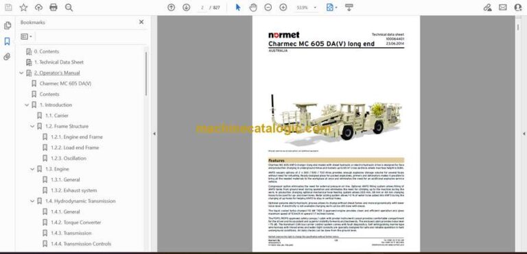 Normet Charmec MC605 DA(V) Long End Technical Information (5F719E7_1000)
