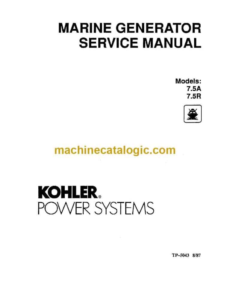 Kohler 7.5A, 7.5R Marine Service Manual (tp5043)