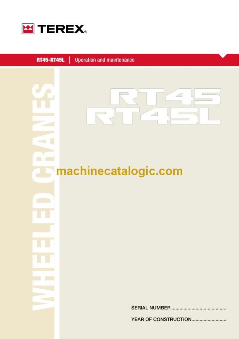 Terex RT45, RT45L Wheeled Cranes Operation and Maintenance Manual
