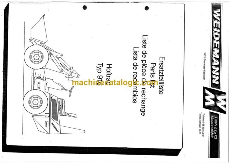 Weidemann 916 Hoftrac Parts Catalog
