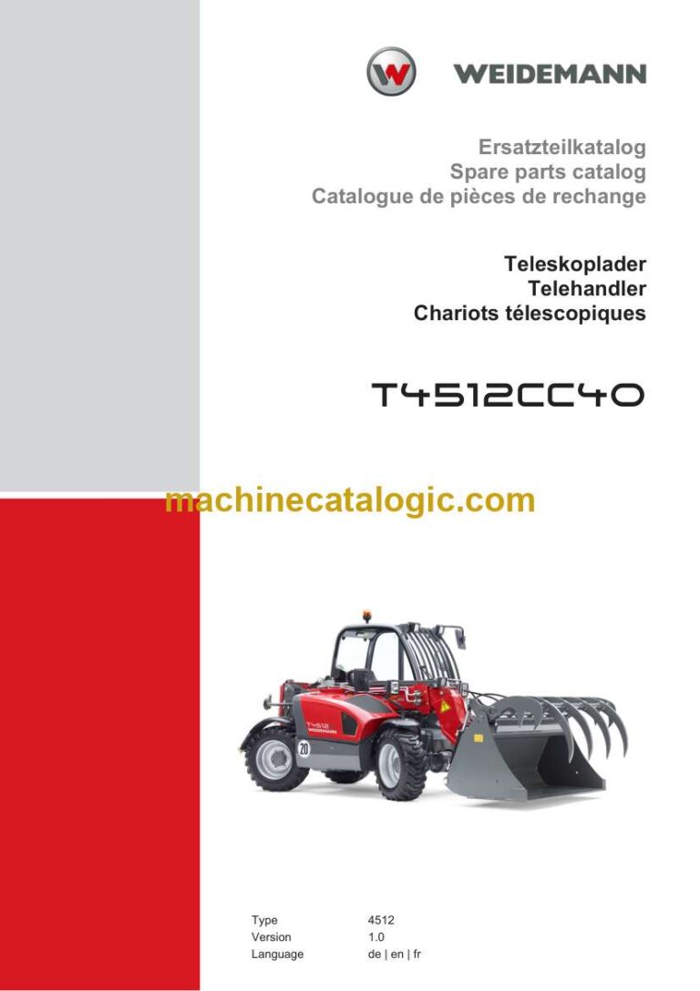 Weidemann T4512CC40 Telehandler Spare Parts Catalog