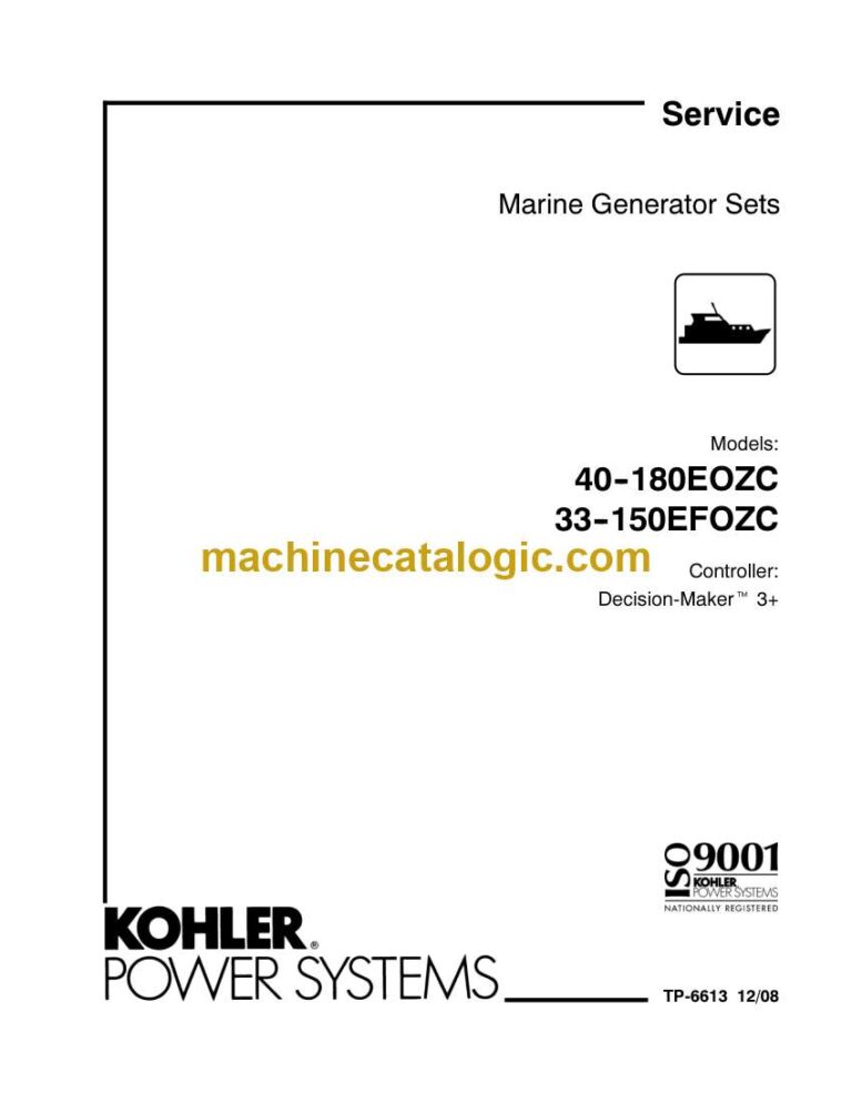 Kohler 40-180EOZC, 33-150EFOZC Marine Service Manual (tp6613)