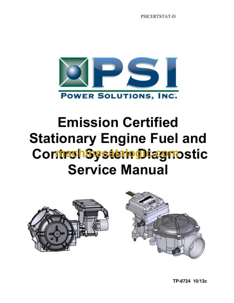 PSI Emission Certified Stationary Engine Fuel and Control System Diagnostic Service Manual (tp6724)