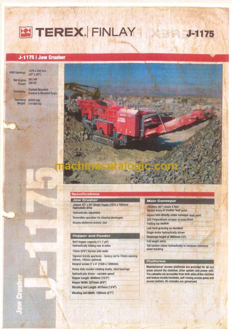 Terex J1175 Jaw Crusher Service Manual
