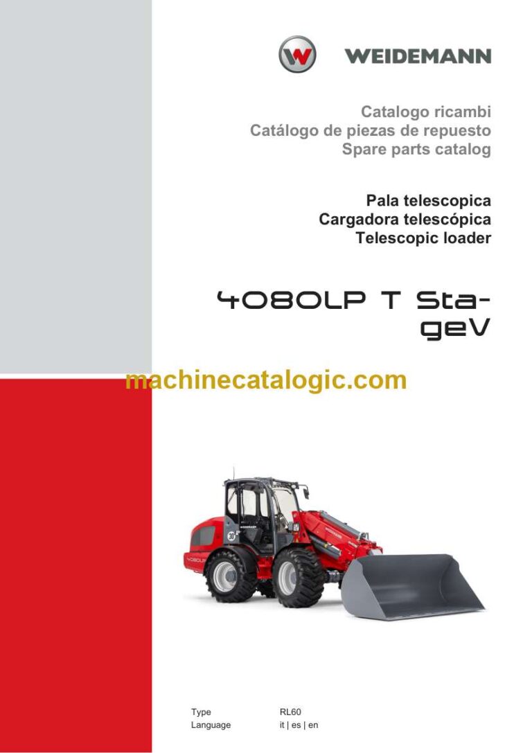 Weidemann 4080LP T StageV Telescopic Loader Spare Parts Catalog