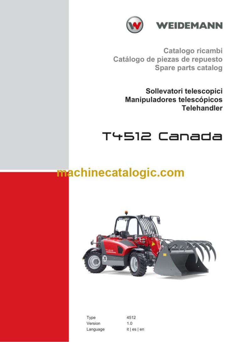 Weidemann T4512 Canada Telehandler Spare Parts Catalog