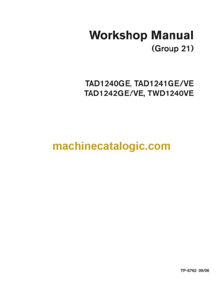 Kohler TAD1240GE, TAD1241GE/VE, TAD1242GE-V2, TWD21240VE Workshop Manual