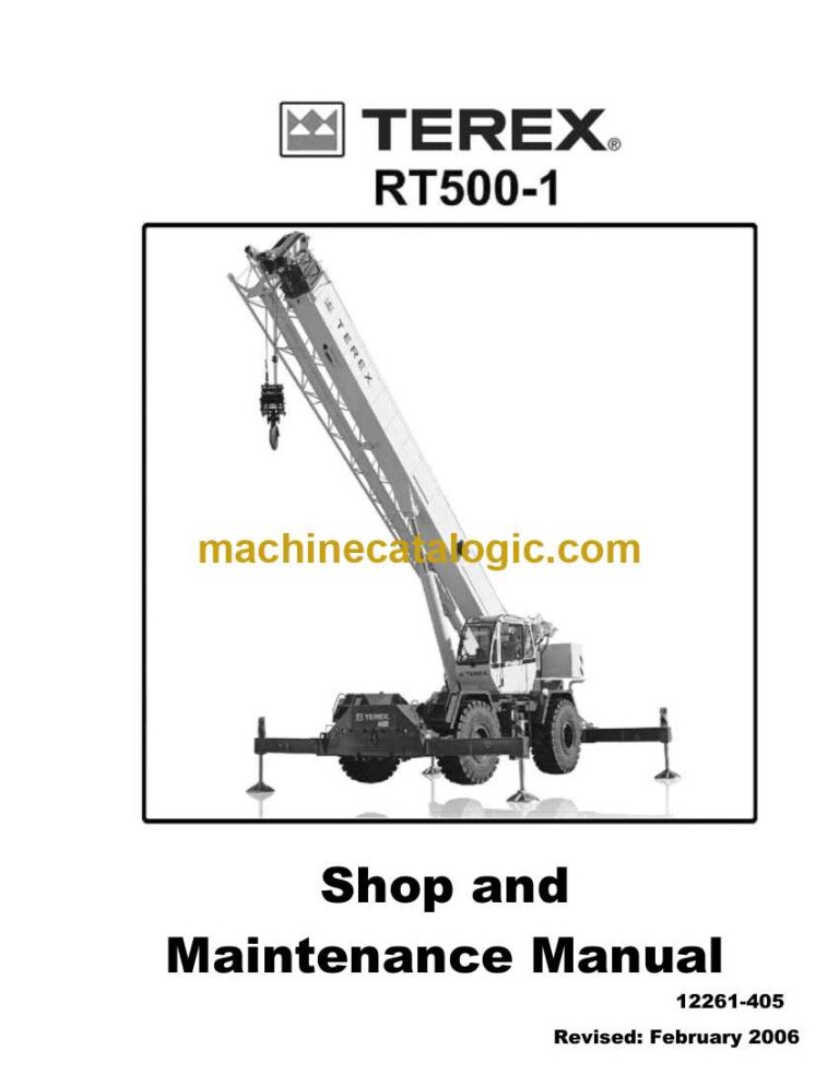 Terex RT500-1 Rough Terrain Crane Shop and Maintenance Manual (12261-405)