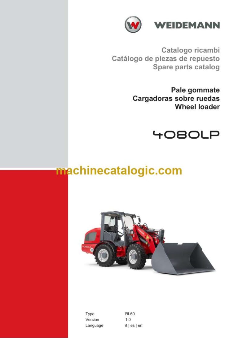 Weidemann 4080LP Wheel Loader Spare Parts Catalog