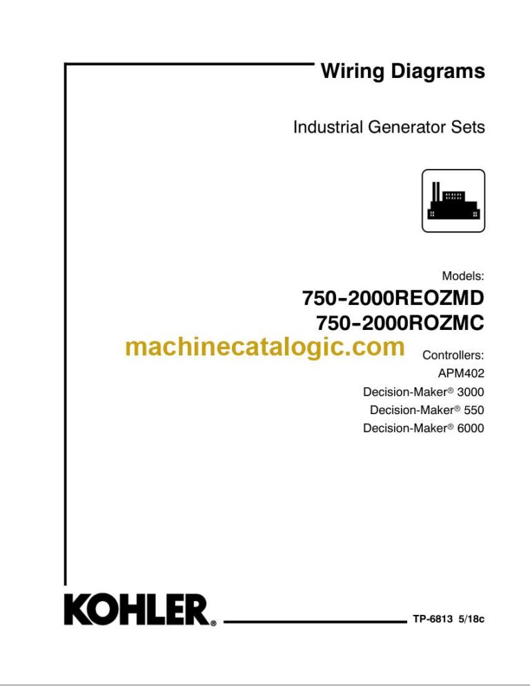 Kohler 750-2000REOZMD, 750-2000ROZMC Industrial Generator Sets Wiring Diagrams (tp6813)